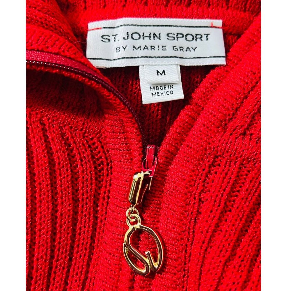 St. John Sport by Marie Gray Zip Up Sweater Size M - Picture 8 of 11